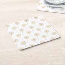 Rose gold dandelion wish white background