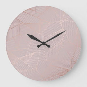 Rose gold decorative background, elegant. large clock
