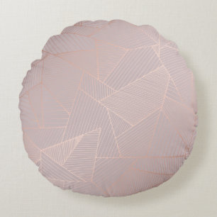 Rose gold decorative background, elegant. round pillow