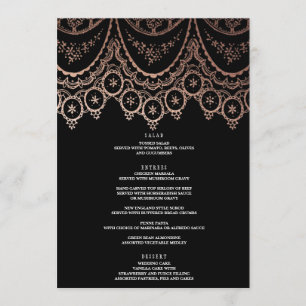 Rose Gold Delicate Dentelle Mariage Menu