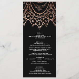 Rose Gold Delicate Dentelle Mariage Menu