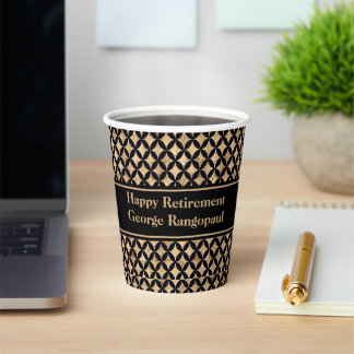 Rose gold diamond art deco geometric party paper cups
