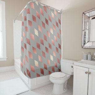rose gold diamond elegant shower curtain grey grey