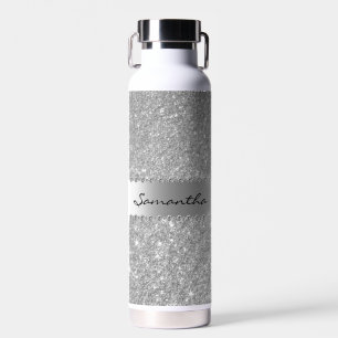 Rose Gold Diamond Glitter Bling Metallic Monogram  Water Bottle