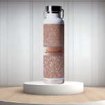Rose Gold Diamond Glitter Bling Metallic Monogram  Water Bottle<br><div class="desc">This design may be personalized in the area provided by changing the photo and/or text. Or it can be customized by clicking Personalize this Template and then choosing the click to customize further option and delete or change the colour of the background, add text, change the text colour or style,...</div>