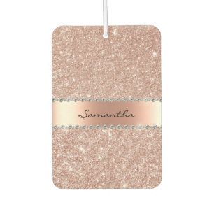 Rose Gold Diamond Glitter Bling Monogram   Air Freshener