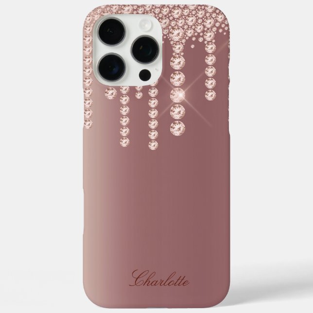 Rose Gold Diamond Look Case-Mate iPhone Case (Back)
