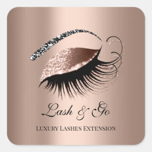 Rose Gold Diamond Makeup Artist Lash Extension  Square Sticker