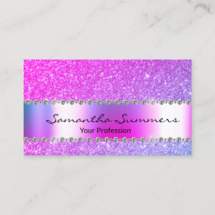 Rose Gold Diamond Metal Elegant Customize Glitter Business Card