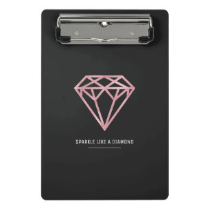Rose Gold Diamond Mini Clipboard