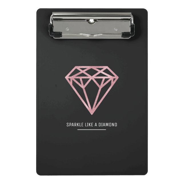 Rose Gold Diamond Mini Clipboard (Front)