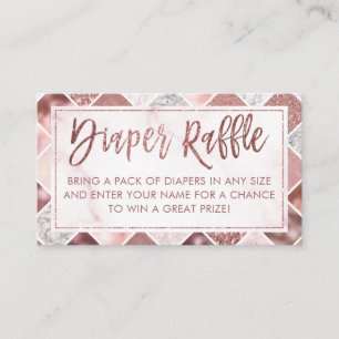 Rose Gold Diaper Raffle Ticket Enclosure Card