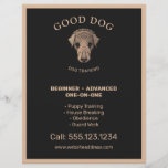 Rose Gold Dog Trainer Training Flyer<br><div class="desc">Unique artistic block print art of copper / gold dog's head on black background. For additional matching marketing materials please contact me at maurareed.designs@gmail.com. For premade logos visit logoevolution.co.</div>