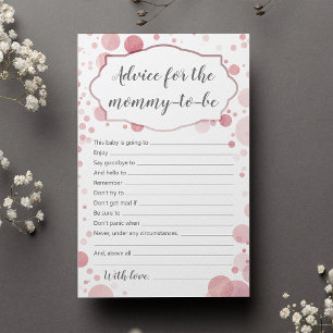 Rose Gold Dots Baby Shower Advice for mommy to be