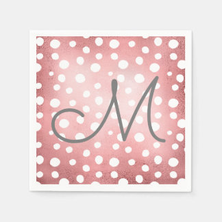 Rose Gold Dots | Personalized Paper Napkin