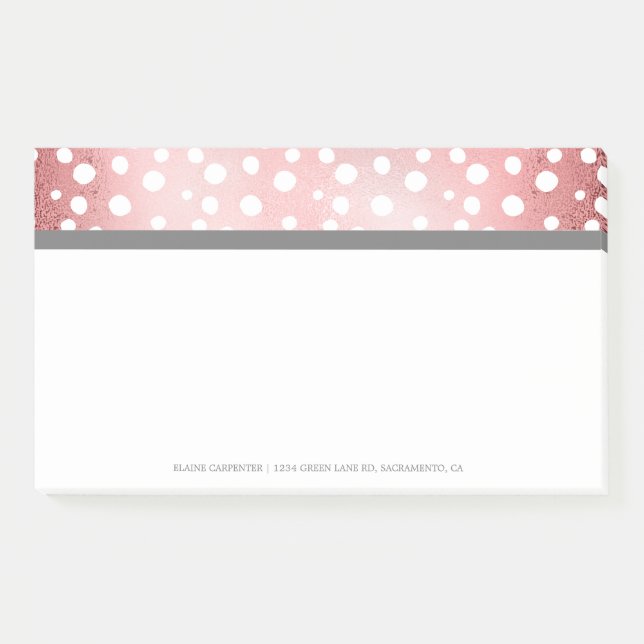 Rose Gold Dots | Personalized Post-It Notes (Front)