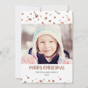 Rose Gold Dottie Christmas Photo Cards