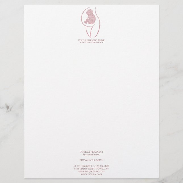 Rose Gold Doula & Birth Letterhead (Front)