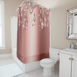 Rose Gold Drip   Dripping Glitter on Sateen