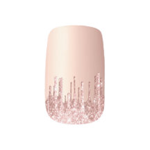 Rose Gold Dripping Glitter Nail Wraps