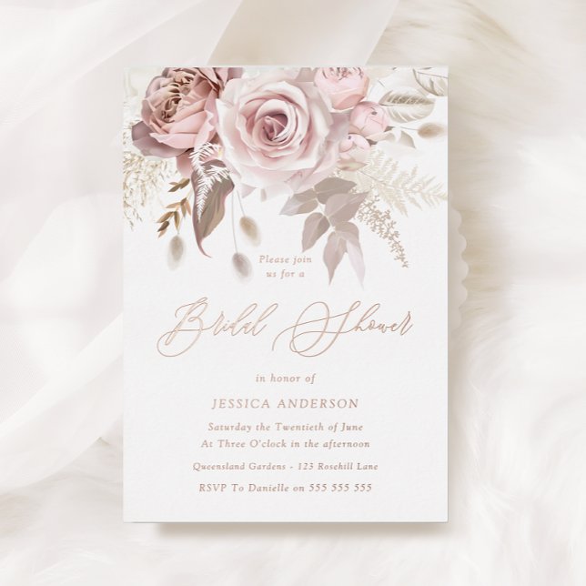 Rose Gold, Dusty Rose & Blush Floral Bridal Shower (Creator Uploaded)