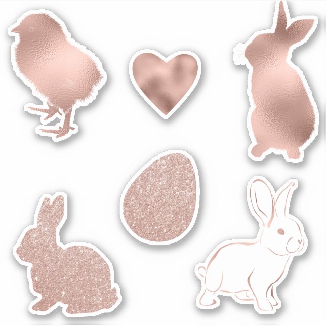 Rose Gold Easter Spring Bunny Egg Glitter (Front)