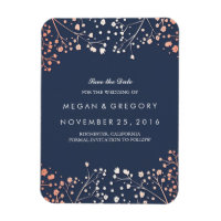 Rose Gold Effect Baby's Breath Save the Date