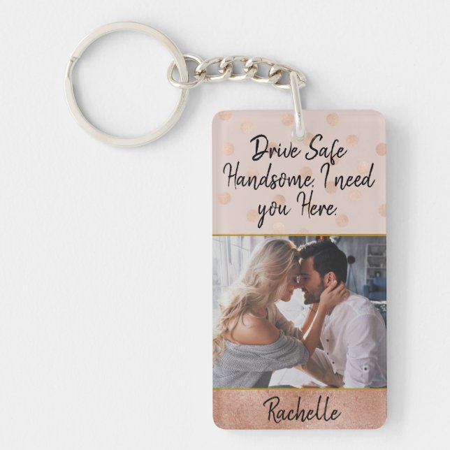 Rose Gold Elegant Drive Porte - clé photo personna (Devant)
