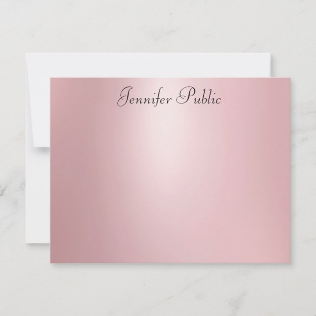 Rose Gold Elegant Handwritten Script Template (Front)