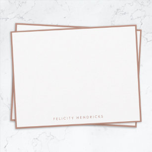 Rose Gold Elegant Modern Minimalist Simple White Card