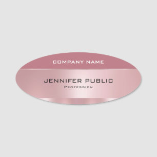 Rose Gold Elegant Modern Trendy Design Template Name Tag