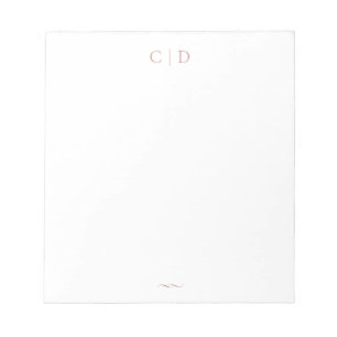 Rose Gold Elegant Monogram Personalized Stationery Notepad