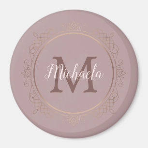 Rose Gold Elegant Monogram Template Large Magnet
