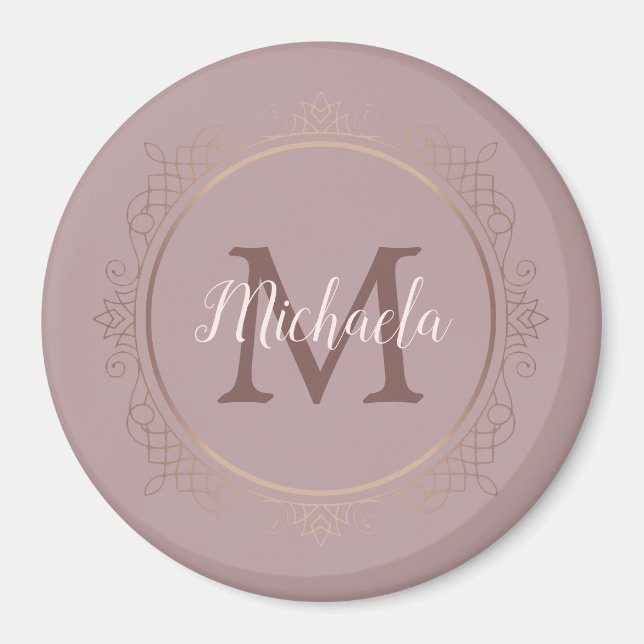 Rose Gold Elegant Monogram Template Large Magnet (Front)