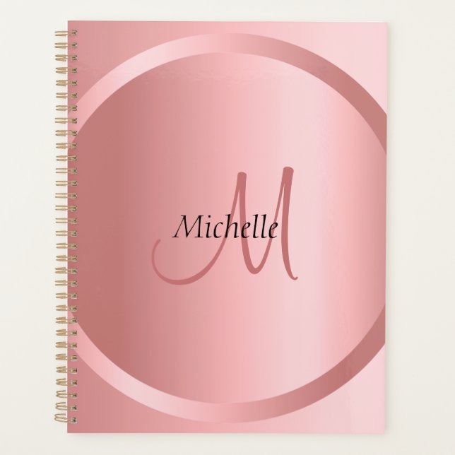 Rose Gold Elegant Monogramme Modèle moderne (Devant)