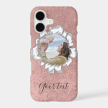 Rose Gold Elegant Personalized Photo Text