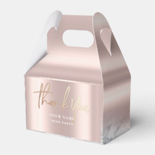 Rose Gold Elegant Pink Chic Foil Marble Favor Box
