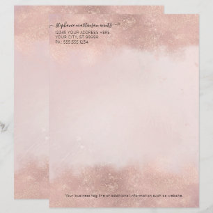 Rose Gold Elegant Professional Salon Hair Makeup Letterhead