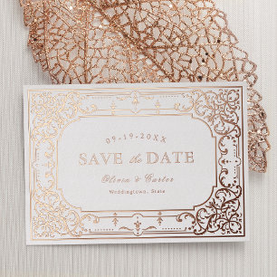 Rose gold elegant romantic ornate vintage wedding