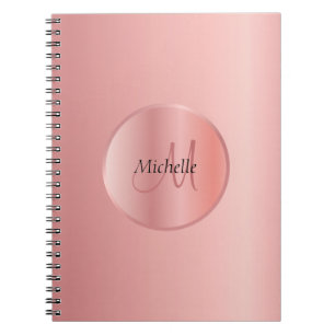 Rose Gold Elegant Template Monogrammed Notebook