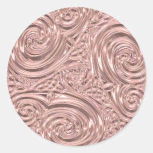 Rose gold elegant victorian classic round sticker