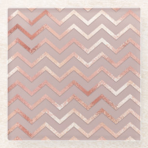 Rose gold: elegant vintage pattern. glass coaster