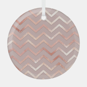 Rose gold: elegant vintage pattern. glass ornament