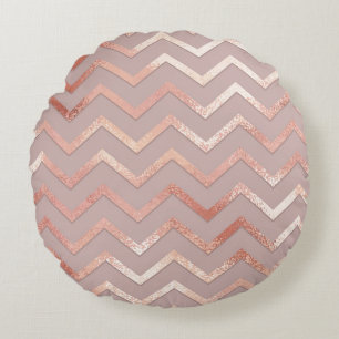 Rose gold: elegant vintage pattern. round pillow