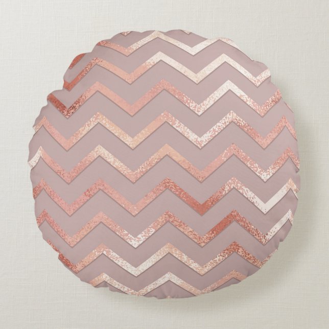 Rose gold: elegant vintage pattern. round pillow (Front)