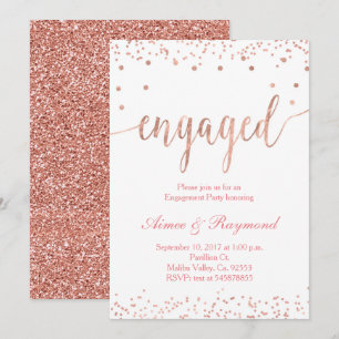 Rose Gold Engagement Party Invitation