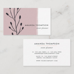 Rose Gold et Black Abstrait Carte de visite