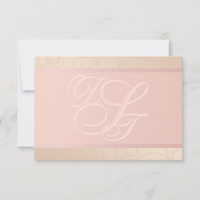 Rose Gold et Blush Monogram Merci Cartes (Devant)