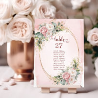 Rose Gold Eucalyptus Wedding Table Number Sign