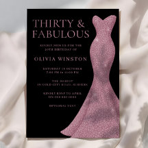 Rose Gold Fabulous Black Womans 30th Birthday